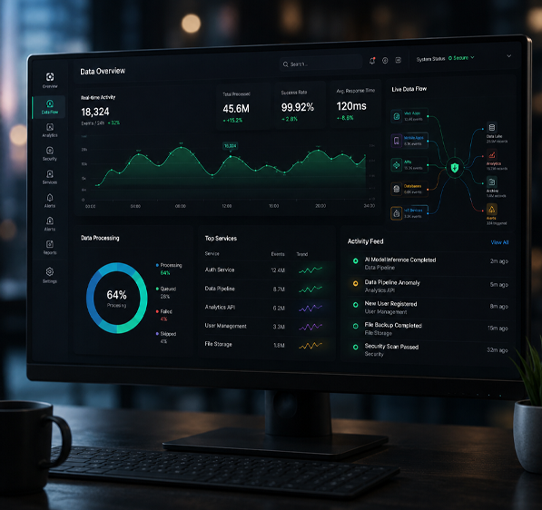Enterprise data control and monitoring dashboard